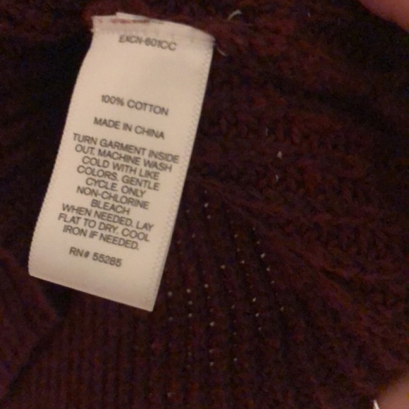 Express chunky marled red and black sweater EUC with crossing straps feature - Picture 6 of 7